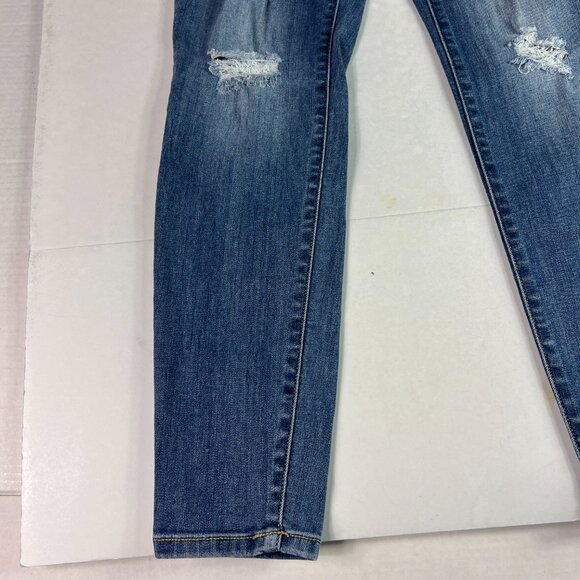 Judy Blue Jeans Women's 30x28* Skinny Mid Rise Blue Distressed Denim Tag 29 - Picture 7 of 16